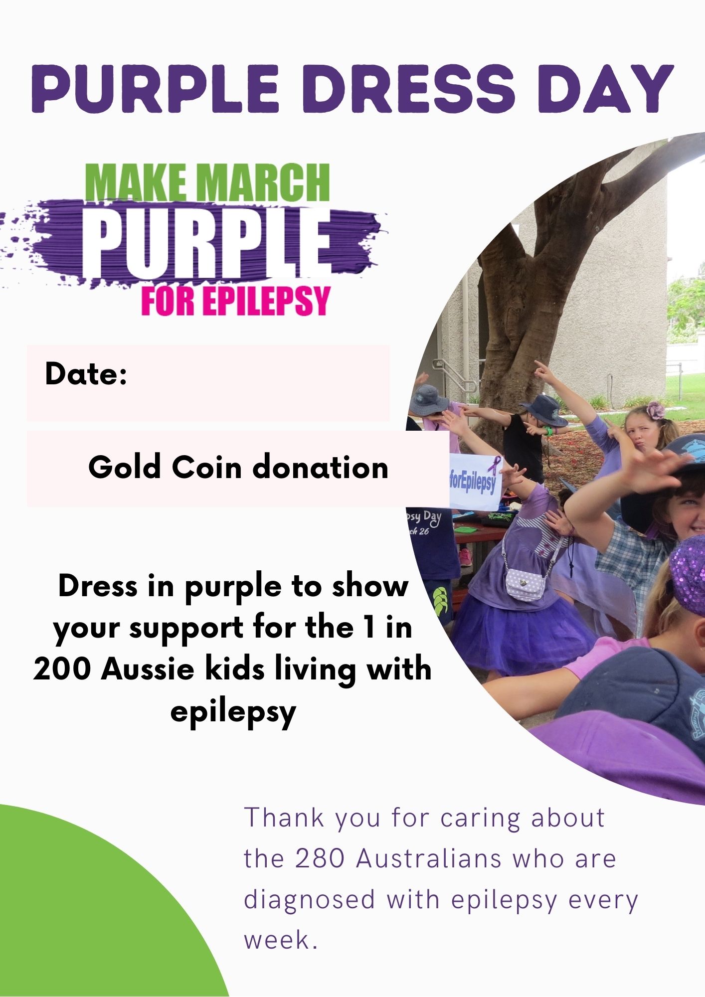 School Purple Dress Flyer